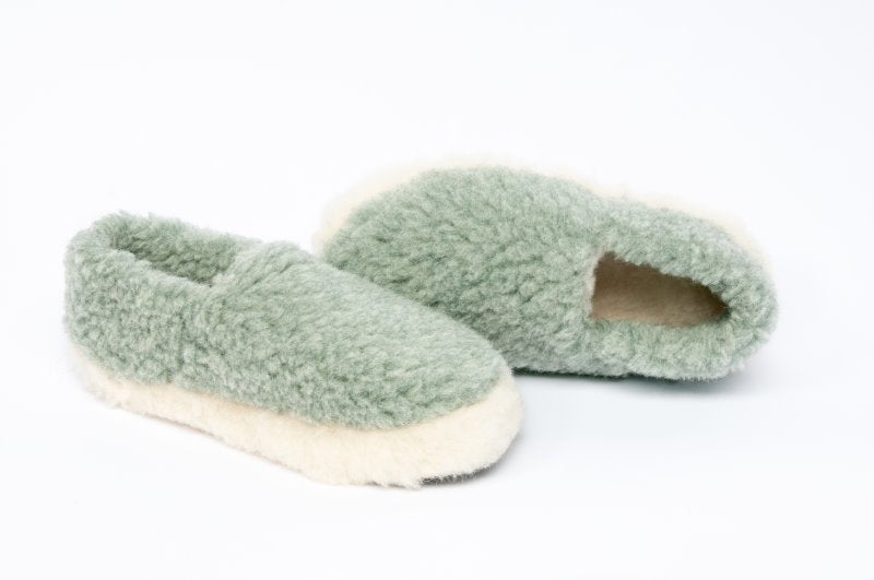 Yoko Wool Green Siberian Slippers