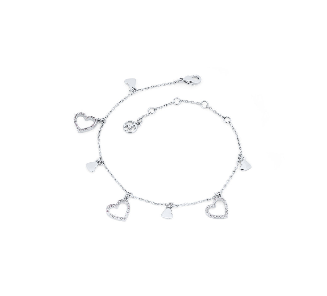Tipperary Crystal Heart Icon Silver Bracelet