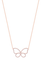 Load image into Gallery viewer, Tipperary Crystal Butterfly Rose Gold Pendant With Diamond
