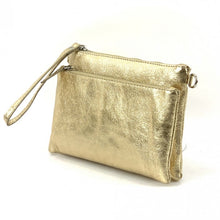 Load image into Gallery viewer, Sara Gold Cross Body Leather Bag
