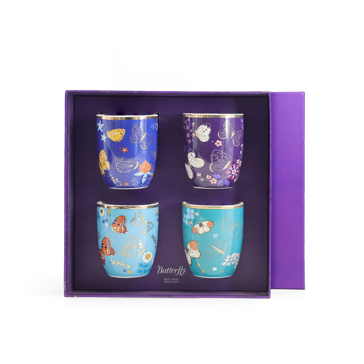 Tipperary Crystal Butterfly Set of 4 Mugs