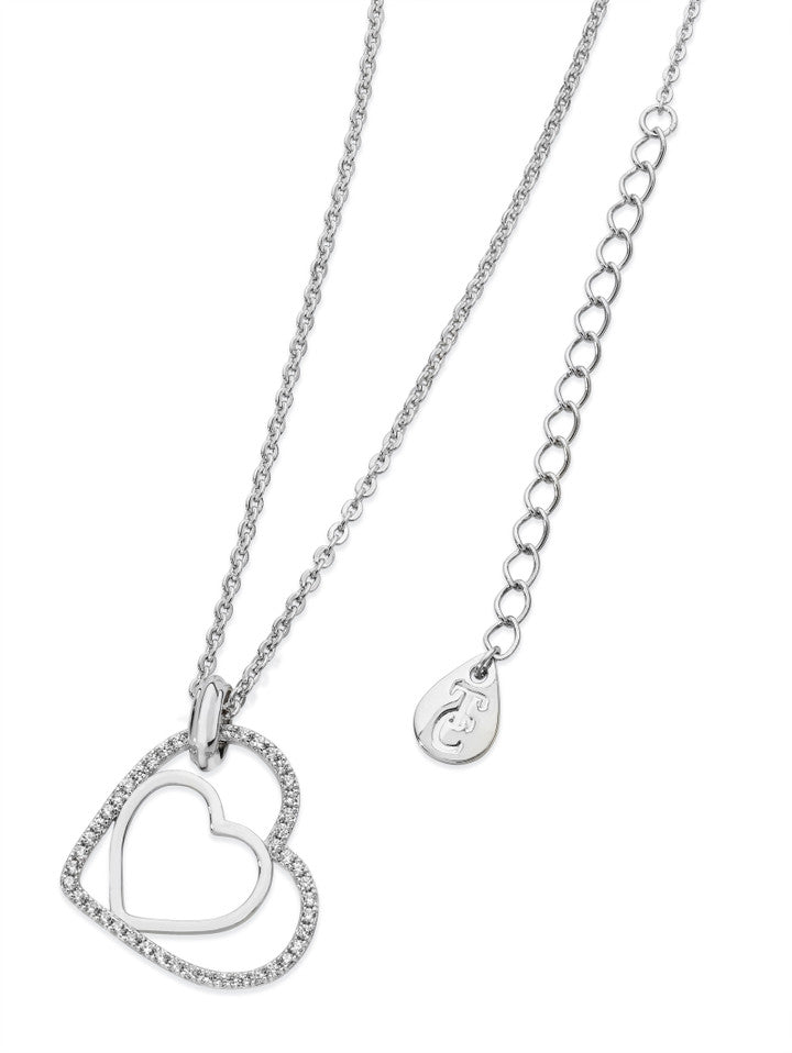 Tipperary Crystal STERLING SILVER FLOATING HEART PENDANT
