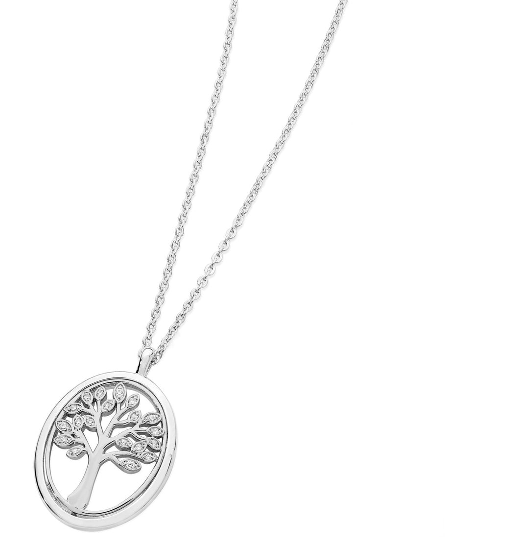 Tipperary Crystal STERLING SILVER OVAL TREE OF LIFE PENDANT
