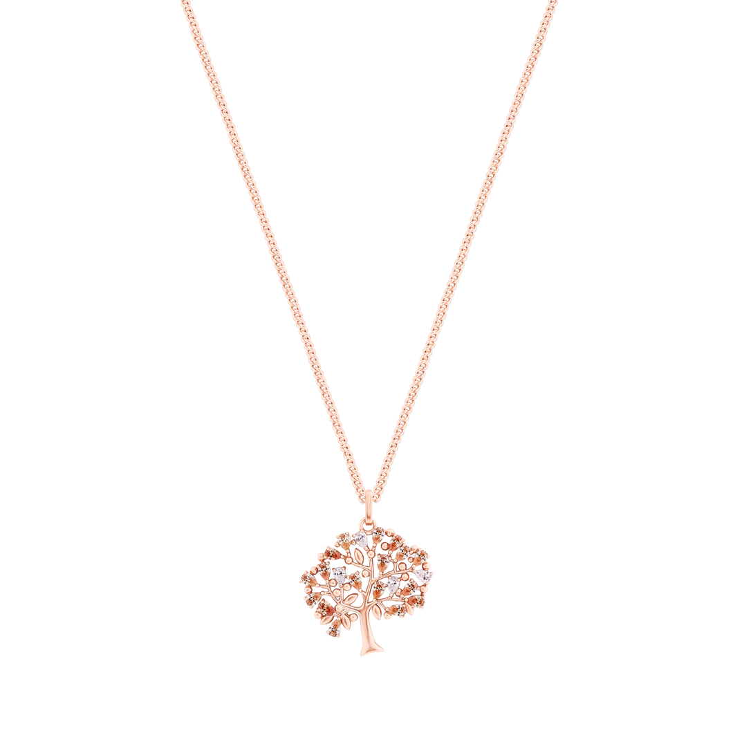 Tipperary Crystal Tree of Life with Clear Cubic Zircona Leaves Pendant