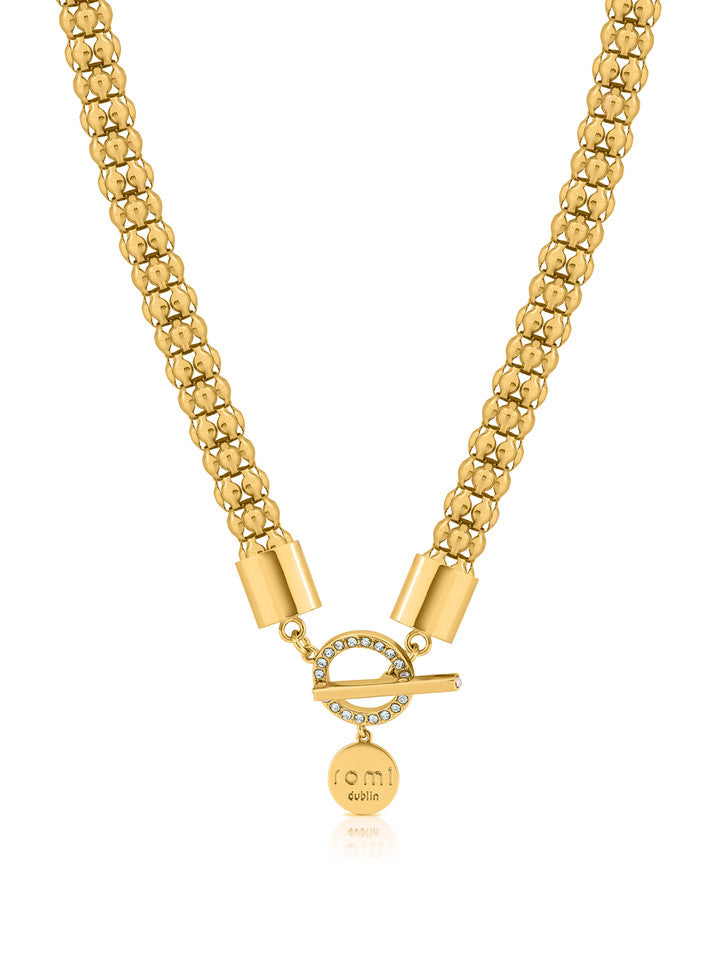 Romi Dublin Gold Popcorn Chain Bar Necklace