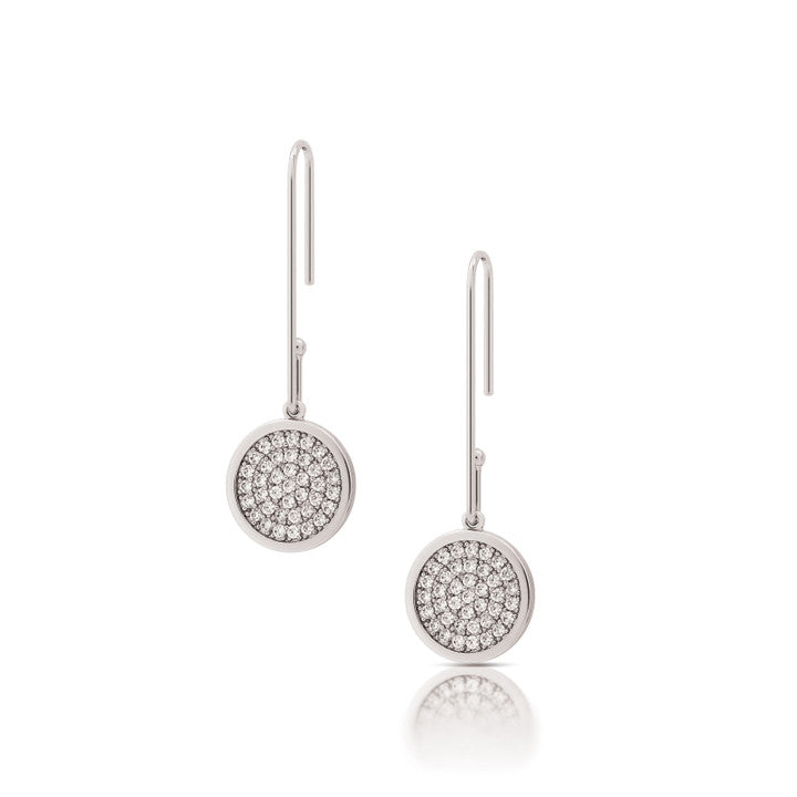 Romi Dublin SILVER BENT PAVE EARRINGS
