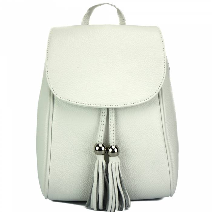 Lockme Backpack in Soft Italian Leather - White