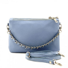 Load image into Gallery viewer, Fernanda Light Blue Leather Clutch
