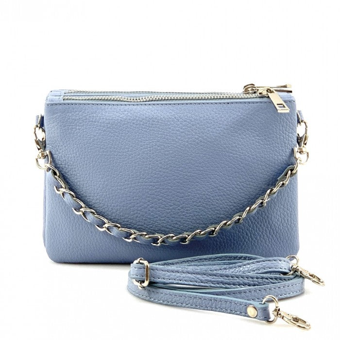 Fernanda Light Blue Leather Clutch