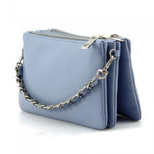 Load image into Gallery viewer, Fernanda Light Blue Leather Clutch
