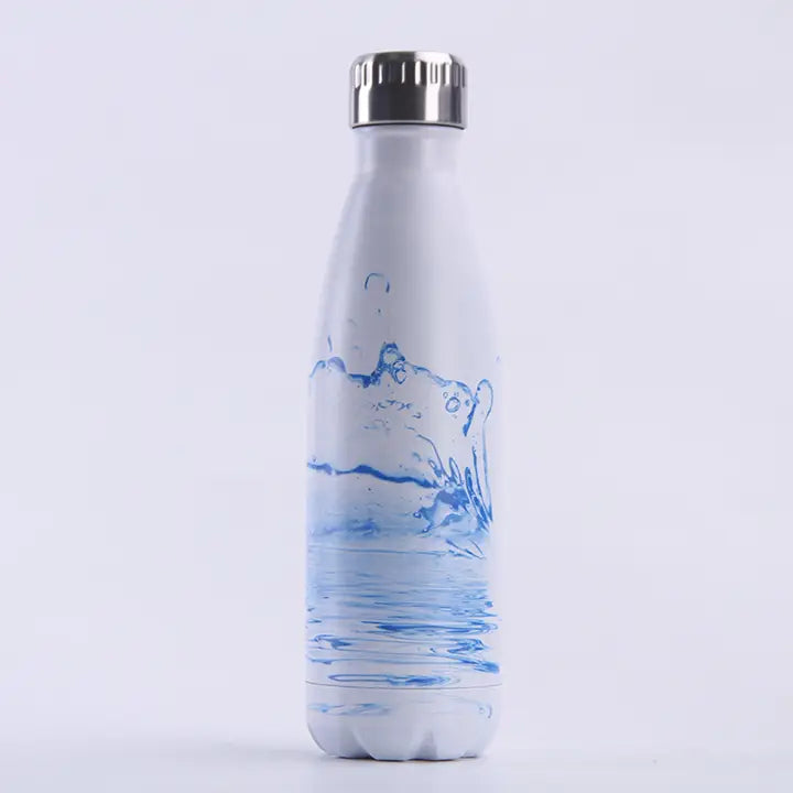 Stainless Steel Reusable Water Bottle – Waves – 500ml