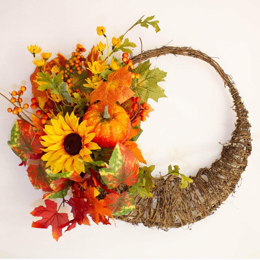 Pumpkin Spice Cornucopia Wreath 60CM