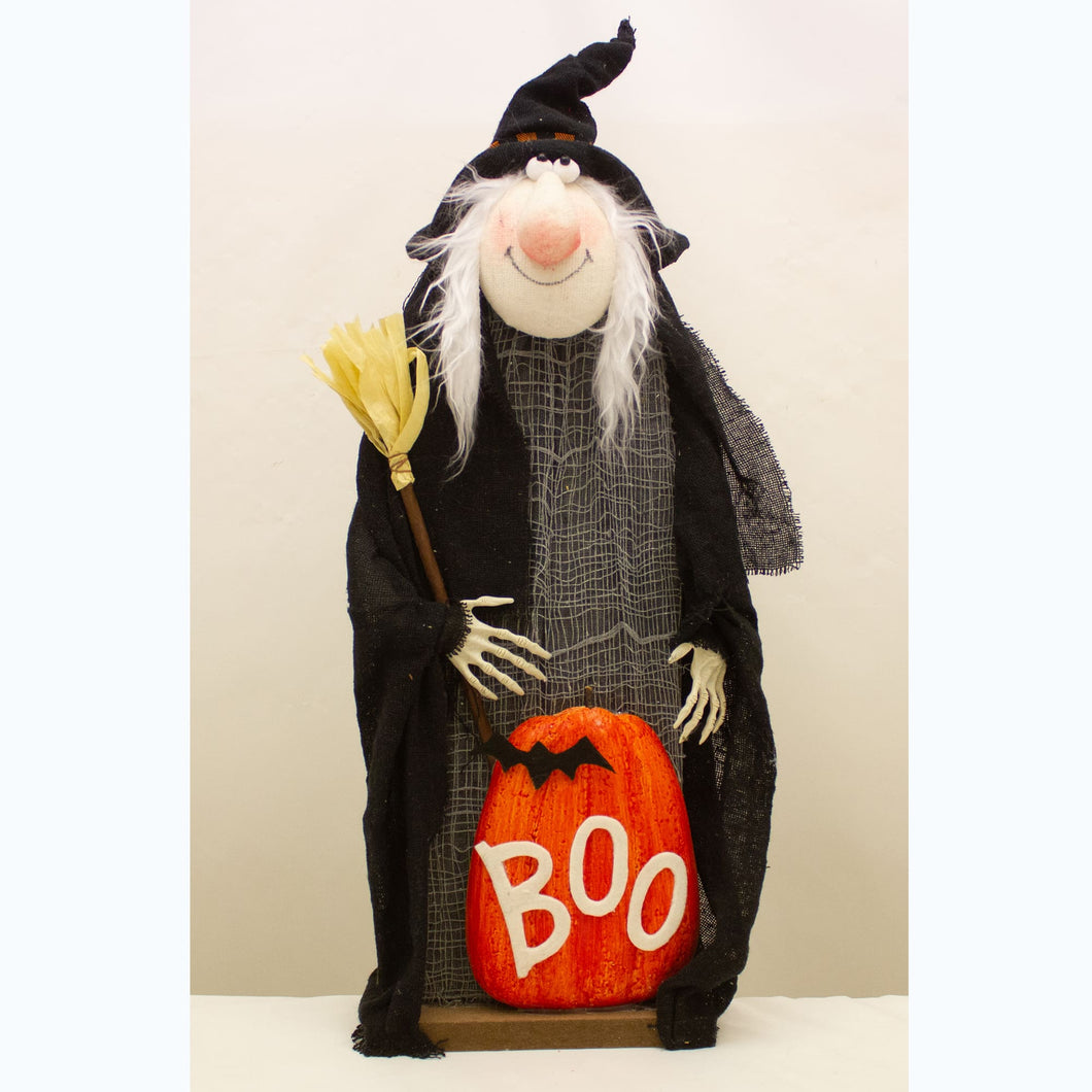Boo Witch with Broom 61cm