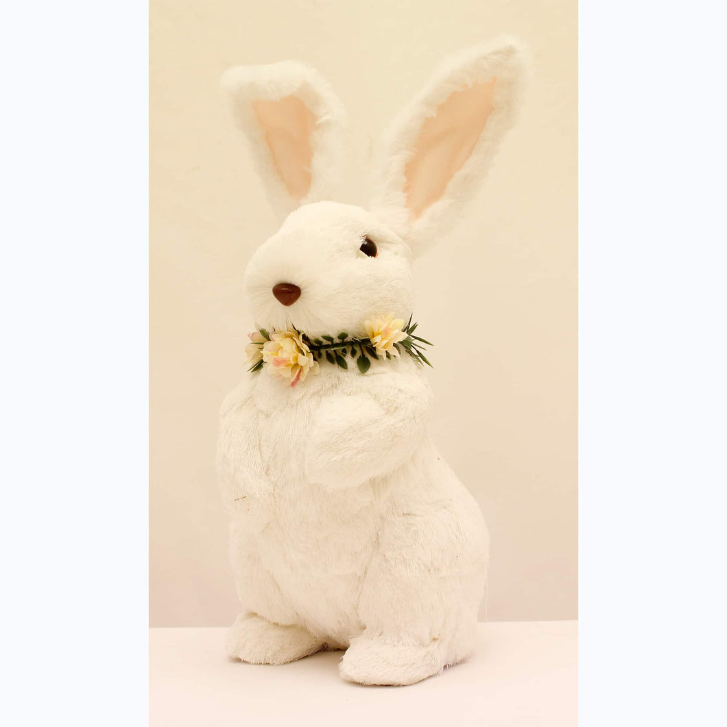 Whimsy White Floral Bunny