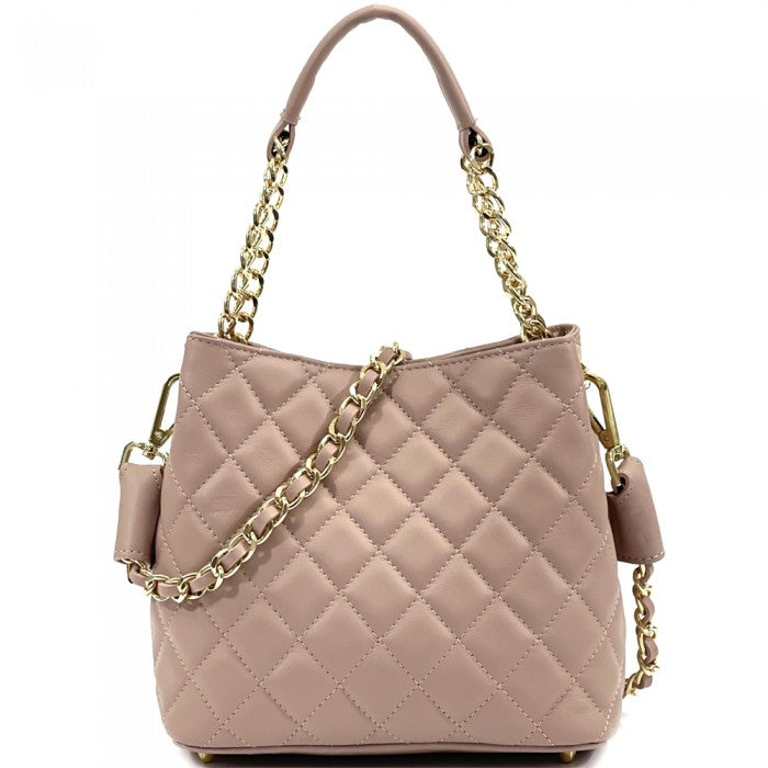 Sabrina Antique Pink Leather Handbag