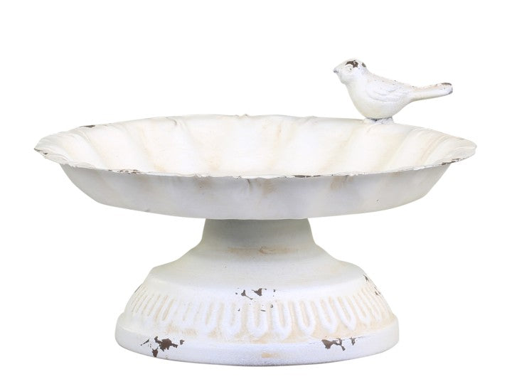 Birdbath on Foot in Antique Cream