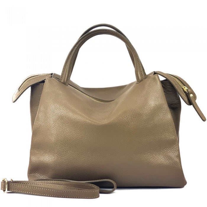 Maya Leather handbag - Dark Taupe