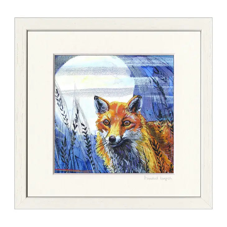 Annabel Langrish - 'Fox and Moon' Framed (43x43cm)