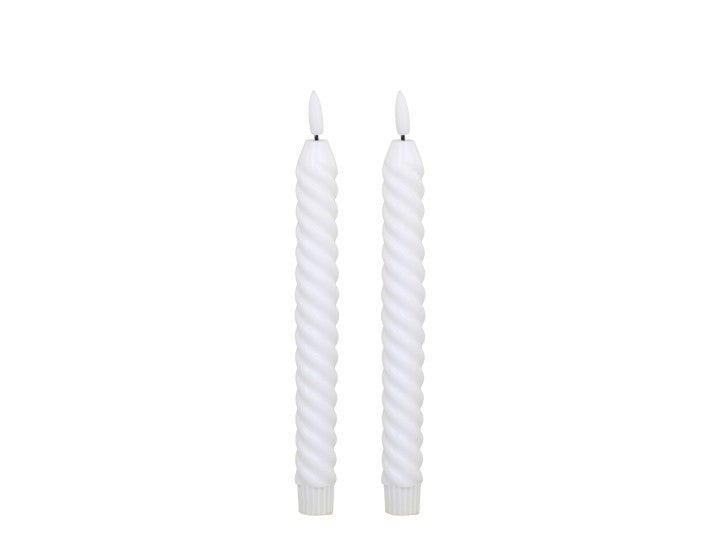 Dinner Candle LED twisted set of 2 pcs