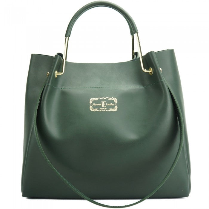 Veronica leather handbag - Olive Green