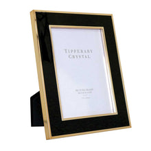 Load image into Gallery viewer, Tipperary Crystal Black Enamel Frame with Gold Edging 5 inch x 7 inch
