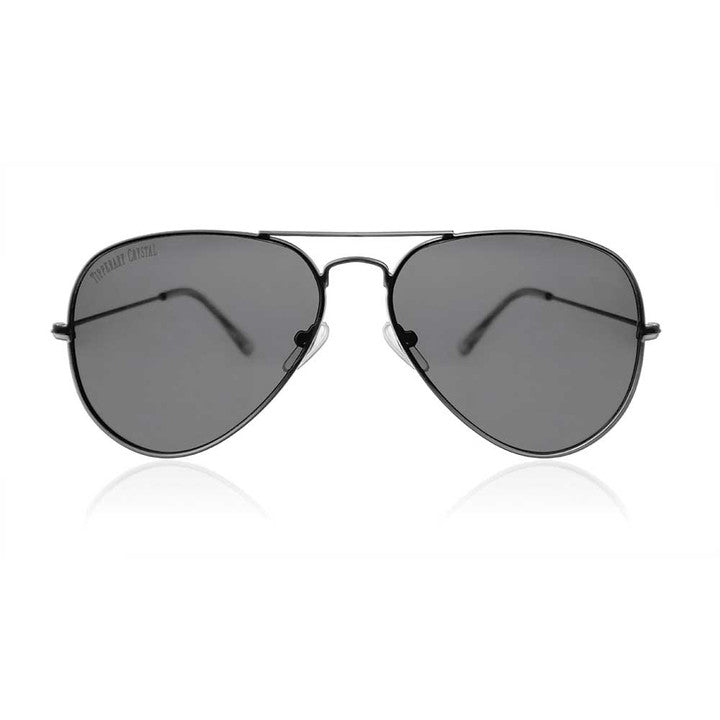 Tipperary Crystal Polarized Aviator Sunglasses Black Frame