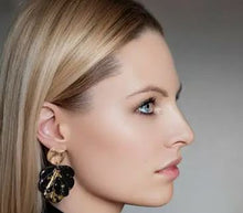 Load image into Gallery viewer, Florence Black &amp; Gold Earrings
