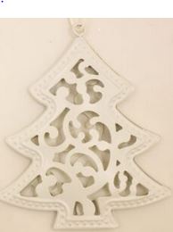 White Metal Hanging Ornament (Tree)