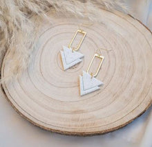 Load image into Gallery viewer, Nora Minimalist Granite Gold Earrings
