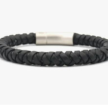 Load image into Gallery viewer, &#39;by Julian&#39; Mens Braided Black Leather Tali Bracelet (Medium)
