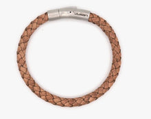 Load image into Gallery viewer, &#39;by Julian&#39; Mens Braided Natural Tan Leather Kepang Bracelet (Large)
