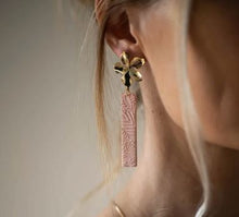 Load image into Gallery viewer, Altea - Flower Pastel White Dangle Earrings

