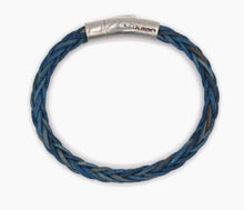 Load image into Gallery viewer, &#39;by Julian&#39; Mens Braided Vintage Blue Leather Valo Bracelet (Large)
