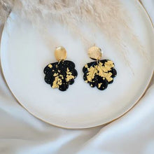 Load image into Gallery viewer, Florence Black &amp; Gold Earrings
