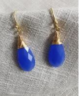 Blue Gemstone Teardrop Earrings