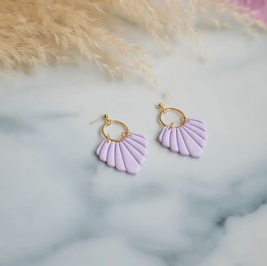 Cleo Art Deco Lilac Clay Earrings