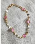 Gold Plated Bracelet with Pink Blush Monalisa Gemstones