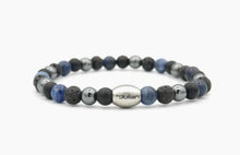 Load image into Gallery viewer, &#39;by Julian&#39; Mens Mixed Blues Beaded Enam Bracelet - Large (19cm)
