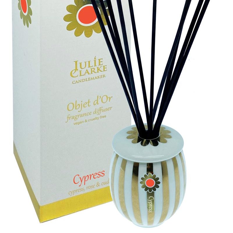 NEW Julie Clarke Cypress – Cypress, Rose & Oud Diffuser Objet d'Or