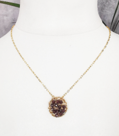 Wire wrapped Pendant Necklace with Garnet