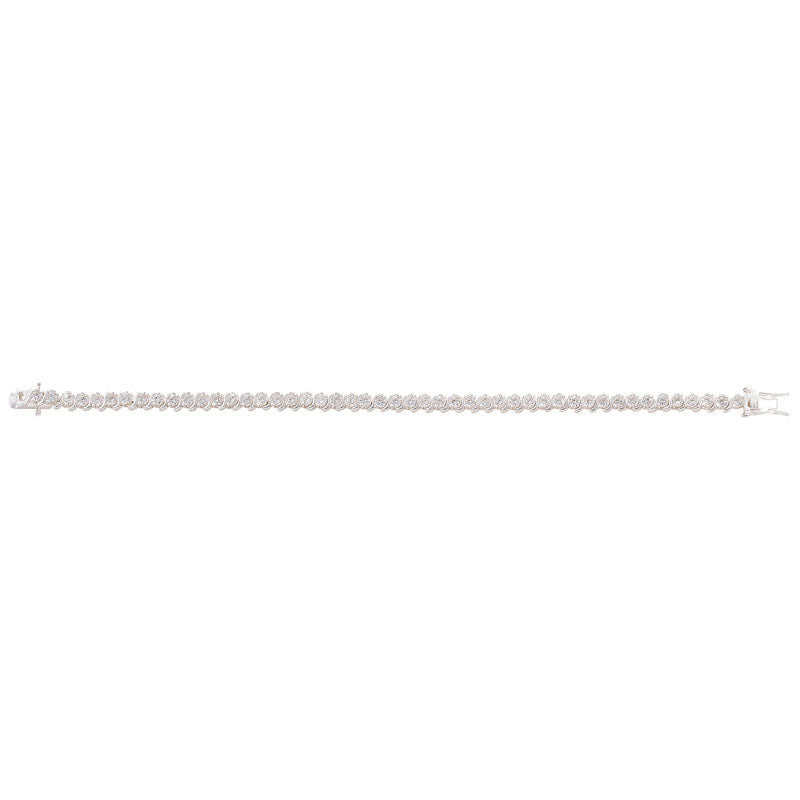 Sterling Silver Round Cubic Zircona Tennis Bracelet