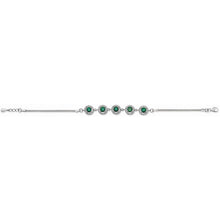 Load image into Gallery viewer, Sterling Silver Bracelet with Green Cubic Zircona
