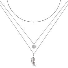 Load image into Gallery viewer, Sterling Silver Layered CZ Leaf Necklace
