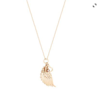 Tipperary Crystal ANGEL WING HEART PENDANT GOLD