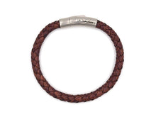 Load image into Gallery viewer, &#39;by Julian&#39; Mens Braided Auburn Brown Leather Kepang Bracelet (Large)
