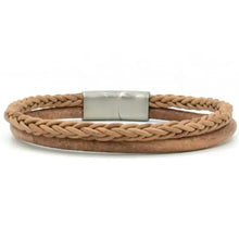 Load image into Gallery viewer, &#39;by Julian&#39; Mens Braided Natural Leather Semarang Bracelet (Large)
