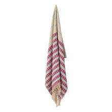 Load image into Gallery viewer, Fausia Throw, Pink, Blue &amp; Natural Cotton
