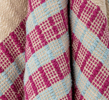 Load image into Gallery viewer, Fausia Throw, Pink, Blue &amp; Natural Cotton
