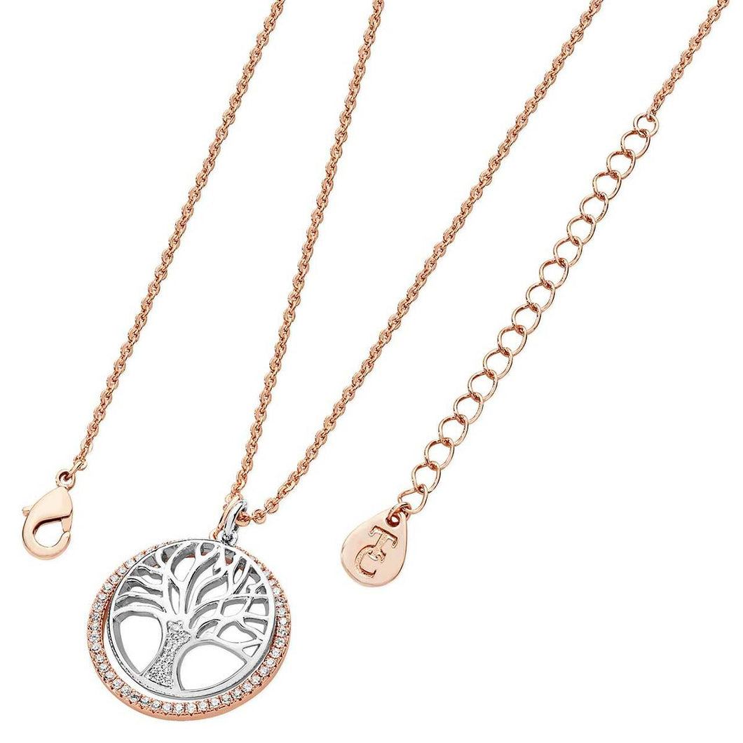 Tipperary Crystal Floating Tree Of Life Cz Circle Rose Gold
