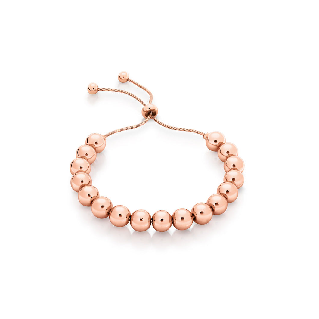 ROMI Dublin Rose Gold Metal Ball Bolo Bracelet